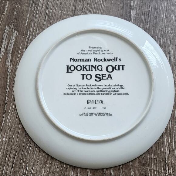 NORMAN ROCKWALL Looking Out to Sea Royal Eaton 1982 Vintage‎ Collectible Plate - Picture 4 of 9